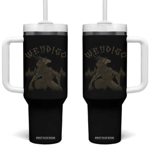 Wendigo Tumbler With Handle Horror Cryptid Occult Dark Fantasy TS10 One Size: 40 oz Black Print Your Wear