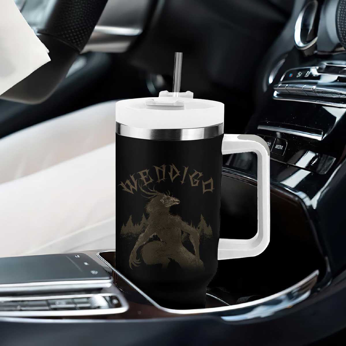 Wendigo Tumbler With Handle Horror Cryptid Occult Dark Fantasy TS10 Print Your Wear