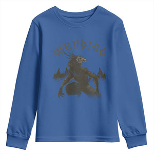 Wendigo Youth Sweatshirt Horror Cryptid Occult Dark Fantasy TS10 Royal Blue Print Your Wear