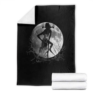 Wendigo Throw Blanket Cryptid Horror Moon Mythical Creature Halloween TS10 Black Print Your Wear