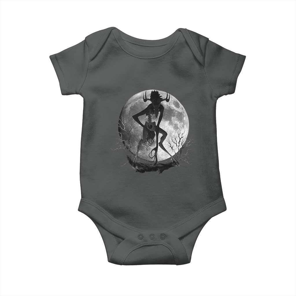 Wendigo Baby Onesie Cryptid Horror Moon Mythical Creature Halloween TS10 Dark Heather Print Your Wear