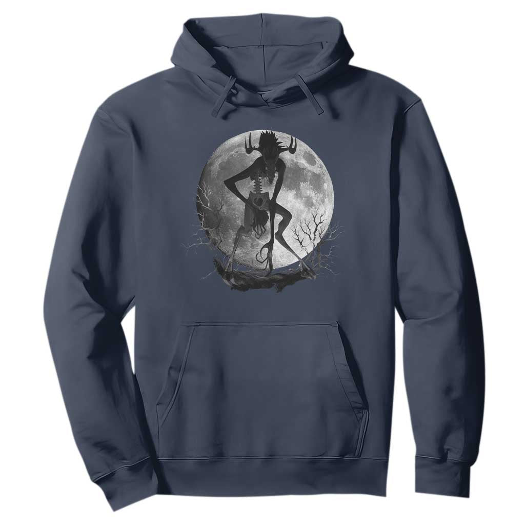 Wendigo Hoodie Cryptid Horror Moon Mythical Creature Halloween TS10 Navy Print Your Wear