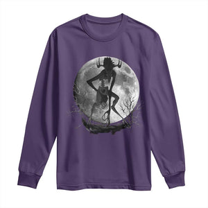Wendigo Long Sleeve Shirt Cryptid Horror Moon Mythical Creature Halloween TS10 Purple Print Your Wear