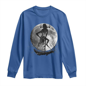 Wendigo Long Sleeve Shirt Cryptid Horror Moon Mythical Creature Halloween TS10 Royal Blue Print Your Wear