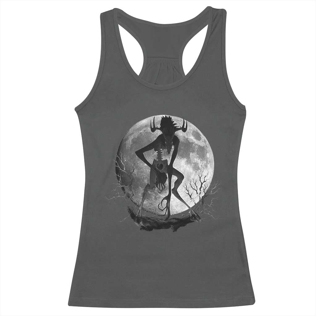 Wendigo Racerback Tank Top Cryptid Horror Moon Mythical Creature Halloween TS10 Dark Heather Print Your Wear