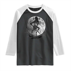 Wendigo Raglan Shirt Cryptid Horror Moon Mythical Creature Halloween TS10 Black White Print Your Wear