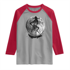 Wendigo Raglan Shirt Cryptid Horror Moon Mythical Creature Halloween TS10 Sport Gray Red Print Your Wear