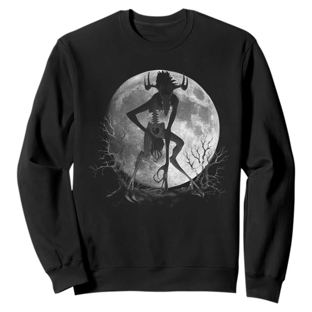 Wendigo Sweatshirt Cryptid Horror Moon Mythical Creature Halloween TS10 Black Print Your Wear
