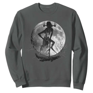 Wendigo Sweatshirt Cryptid Horror Moon Mythical Creature Halloween TS10 Dark Heather Print Your Wear