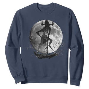 Wendigo Sweatshirt Cryptid Horror Moon Mythical Creature Halloween TS10 Navy Print Your Wear