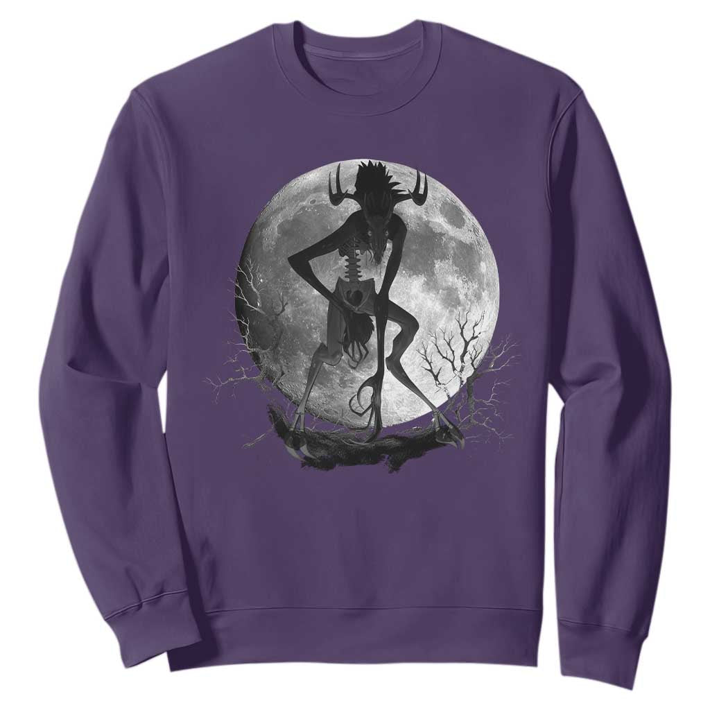 Wendigo Sweatshirt Cryptid Horror Moon Mythical Creature Halloween TS10 Purple Print Your Wear