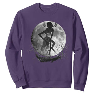 Wendigo Sweatshirt Cryptid Horror Moon Mythical Creature Halloween TS10 Purple Print Your Wear