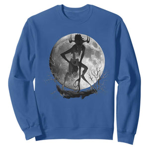 Wendigo Sweatshirt Cryptid Horror Moon Mythical Creature Halloween TS10 Royal Blue Print Your Wear