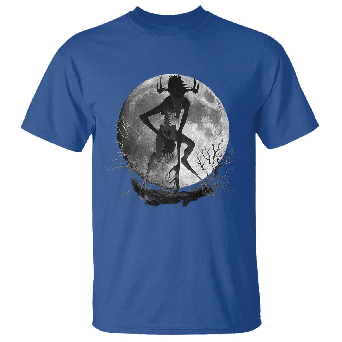 Wendigo T Shirt Cryptid Horror Moon Mythical Creature Halloween TS10 Royal Blue Print Your Wear