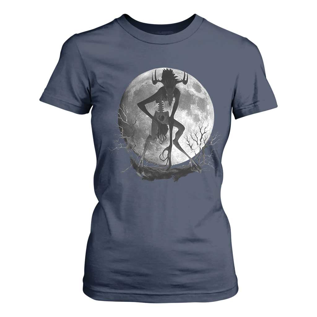 Wendigo T Shirt For Women Cryptid Horror Moon Mythical Creature Halloween TS10 Navy Print Your Wear