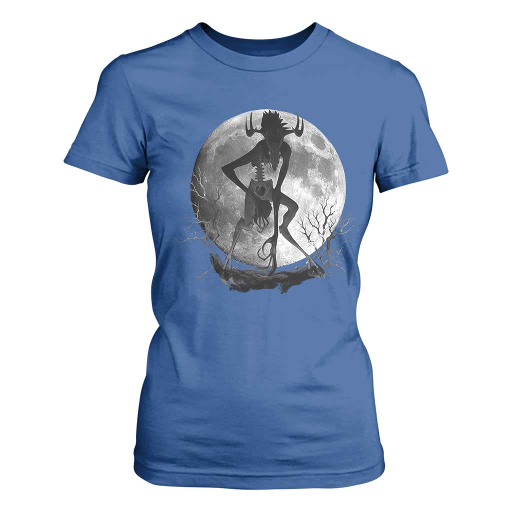 Wendigo T Shirt For Women Cryptid Horror Moon Mythical Creature Halloween TS10 Royal Blue Print Your Wear