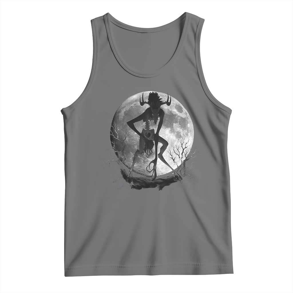 Wendigo Tank Top Cryptid Horror Moon Mythical Creature Halloween TS10 Black Heather Print Your Wear