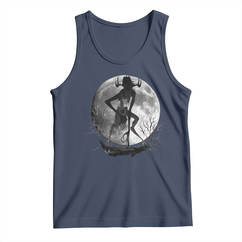 Wendigo Tank Top Cryptid Horror Moon Mythical Creature Halloween TS10 Navy Print Your Wear