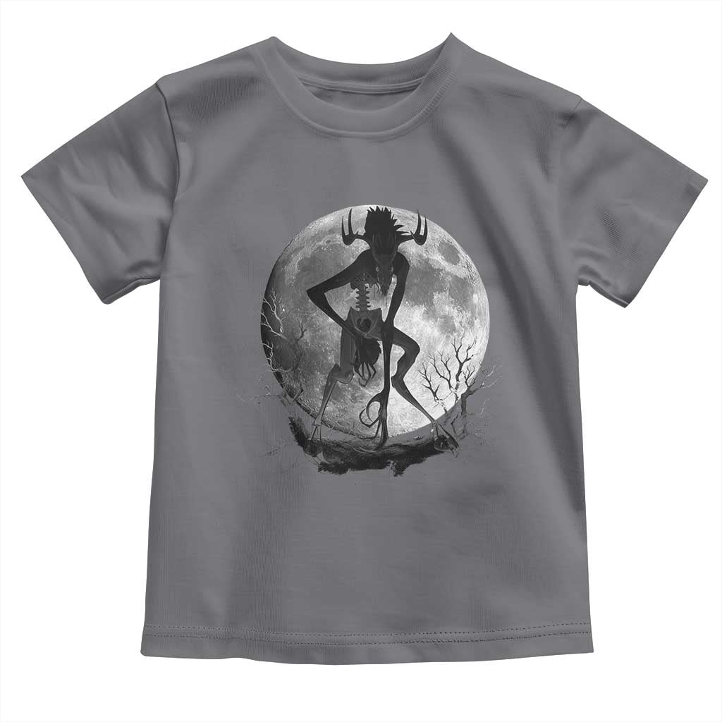 Wendigo Toddler T Shirt Cryptid Horror Moon Mythical Creature Halloween TS10 Charcoal Print Your Wear