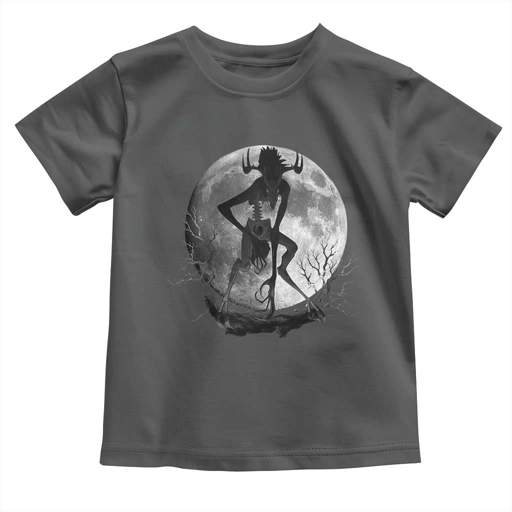 Wendigo Toddler T Shirt Cryptid Horror Moon Mythical Creature Halloween TS10 Dark Heather Print Your Wear