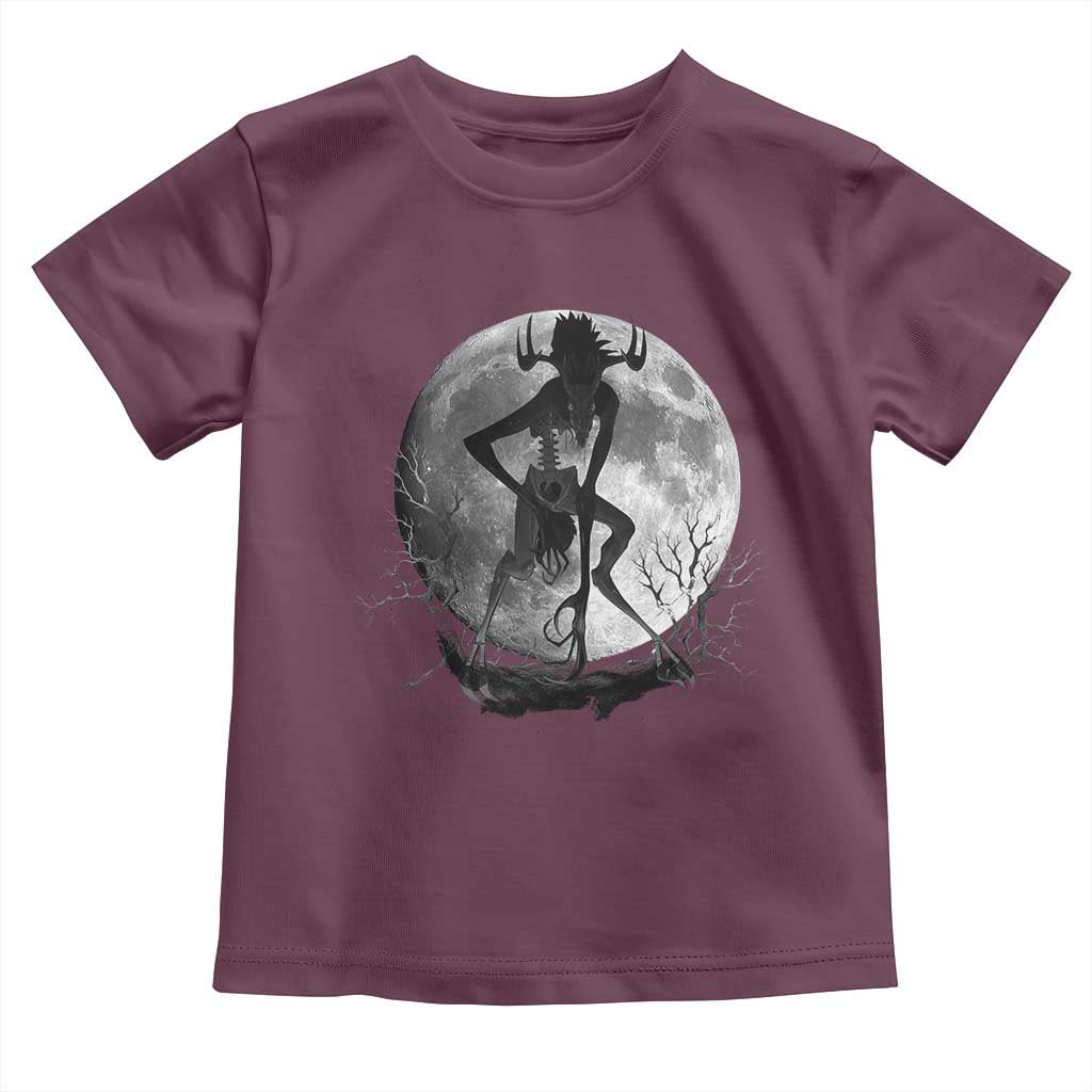 Wendigo Toddler T Shirt Cryptid Horror Moon Mythical Creature Halloween TS10 Maroon Print Your Wear