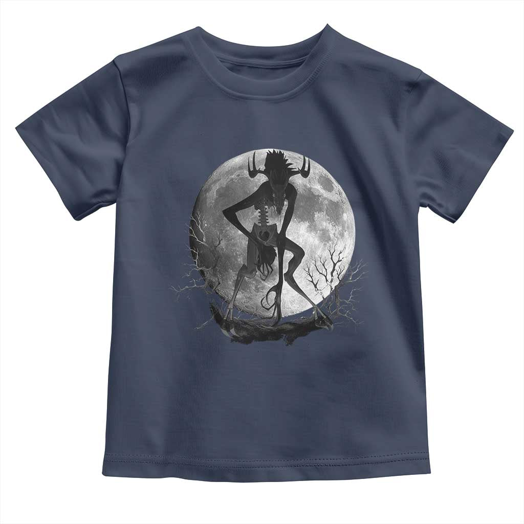Wendigo Toddler T Shirt Cryptid Horror Moon Mythical Creature Halloween TS10 Navy Print Your Wear