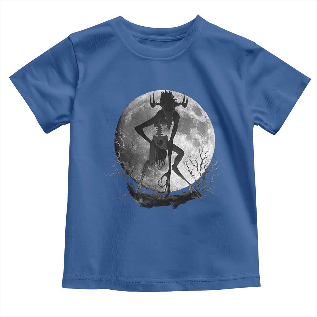Wendigo Toddler T Shirt Cryptid Horror Moon Mythical Creature Halloween TS10 Royal Blue Print Your Wear