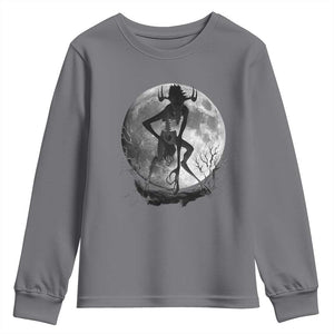 Wendigo Youth Sweatshirt Cryptid Horror Moon Mythical Creature Halloween TS10 Charcoal Print Your Wear