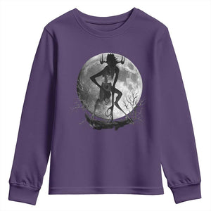 Wendigo Youth Sweatshirt Cryptid Horror Moon Mythical Creature Halloween TS10 Purple Print Your Wear