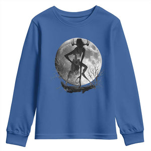 Wendigo Youth Sweatshirt Cryptid Horror Moon Mythical Creature Halloween TS10 Royal Blue Print Your Wear