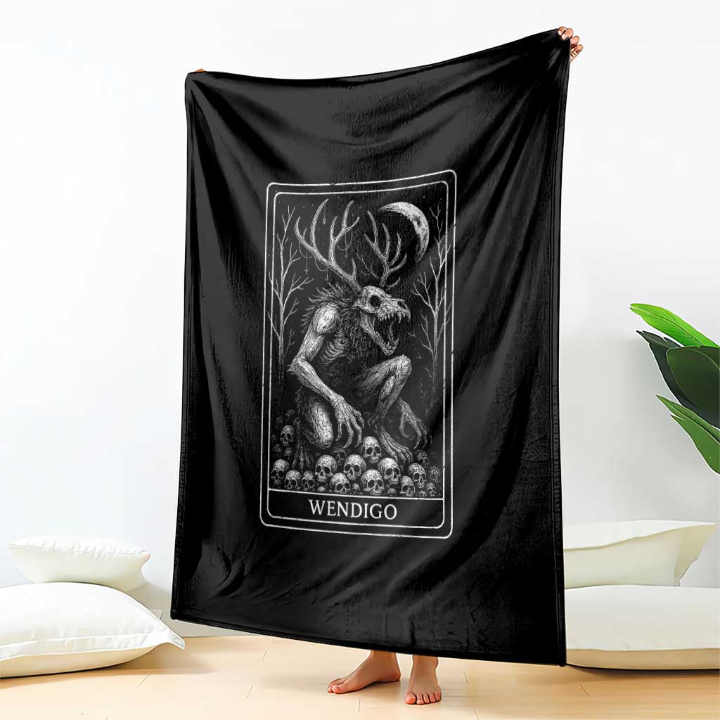 Wendigo Throw Blanket Tarot Card Horror Cryptid Occult Dark Fantasy TS10 Print Your Wear