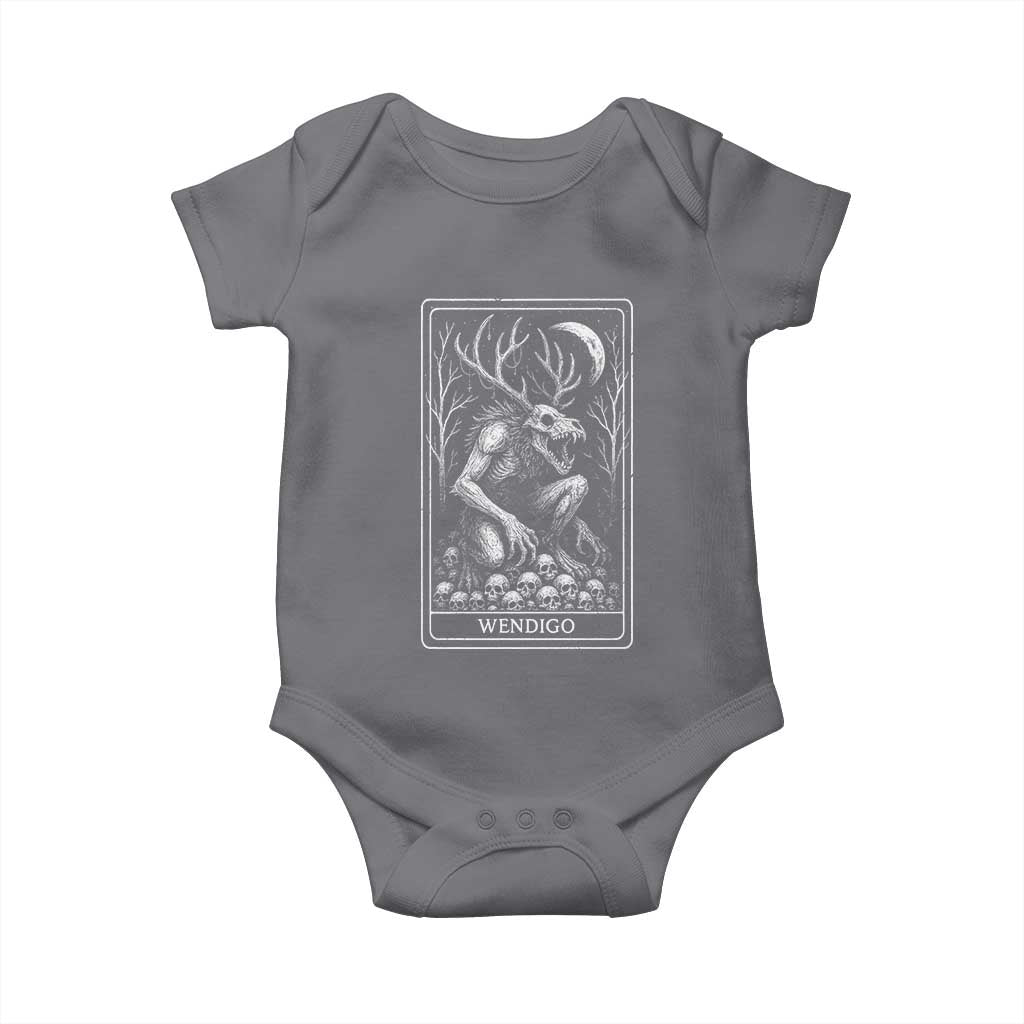 Wendigo Baby Onesie Tarot Card Horror Cryptid Occult Dark Fantasy TS10 Charcoal Print Your Wear
