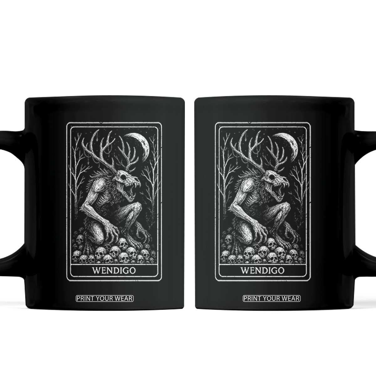 Wendigo Coffee Mug Tarot Card Horror Cryptid Occult Dark Fantasy TS10 Black Print Your Wear