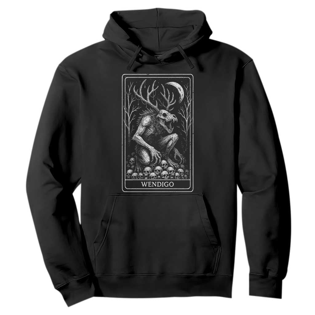 Wendigo Hoodie Tarot Card Horror Cryptid Occult Dark Fantasy TS10 Black Print Your Wear