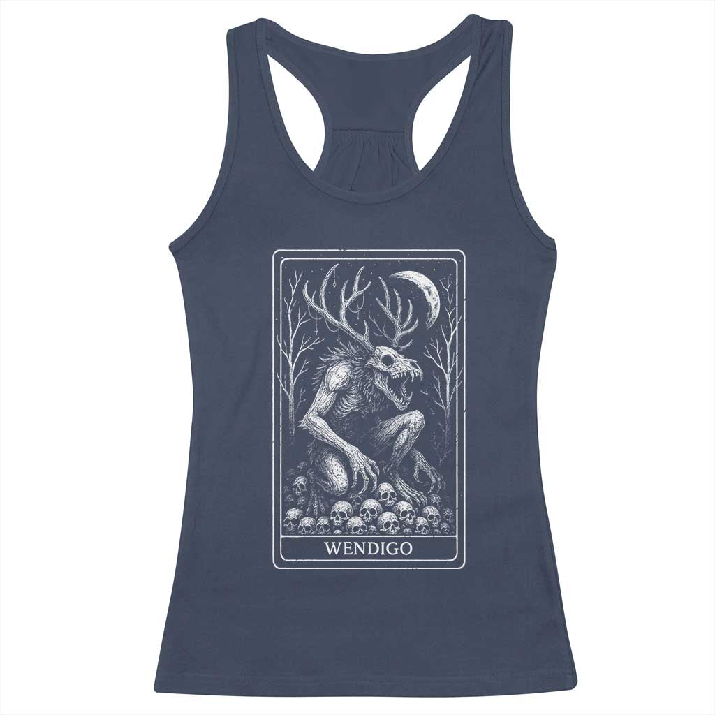 Wendigo Racerback Tank Top Tarot Card Horror Cryptid Occult Dark Fantasy TS10 Navy Print Your Wear