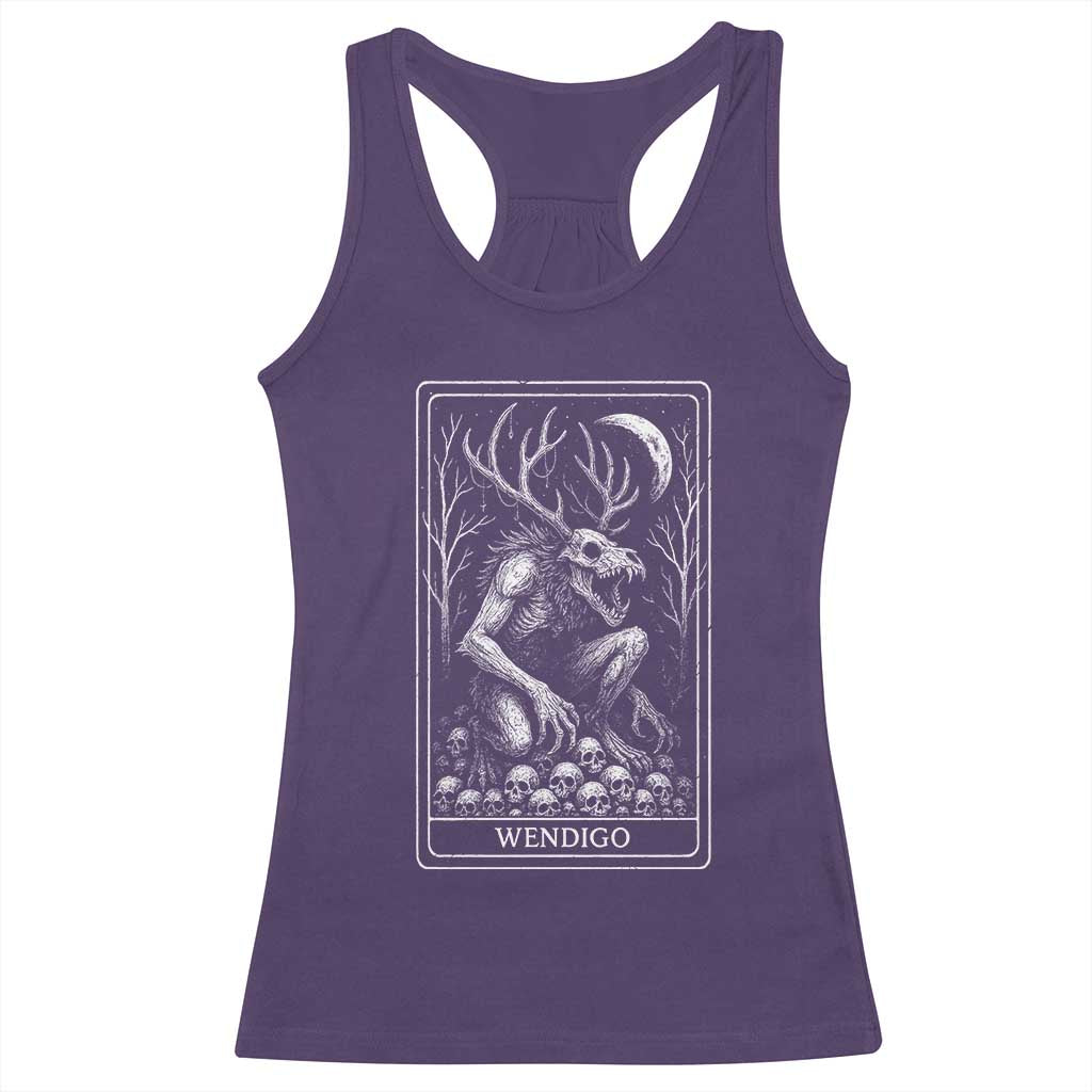 Wendigo Racerback Tank Top Tarot Card Horror Cryptid Occult Dark Fantasy TS10 Purple Print Your Wear