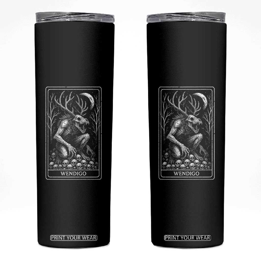 Wendigo Skinny Tumbler Tarot Card Horror Cryptid Occult Dark Fantasy TS10 Black Print Your Wear