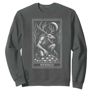 Wendigo Sweatshirt Tarot Card Horror Cryptid Occult Dark Fantasy TS10 Dark Heather Print Your Wear
