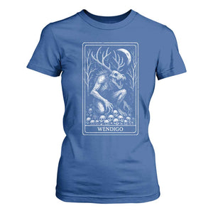 Wendigo T Shirt For Women Tarot Card Horror Cryptid Occult Dark Fantasy TS10 Royal Blue Print Your Wear