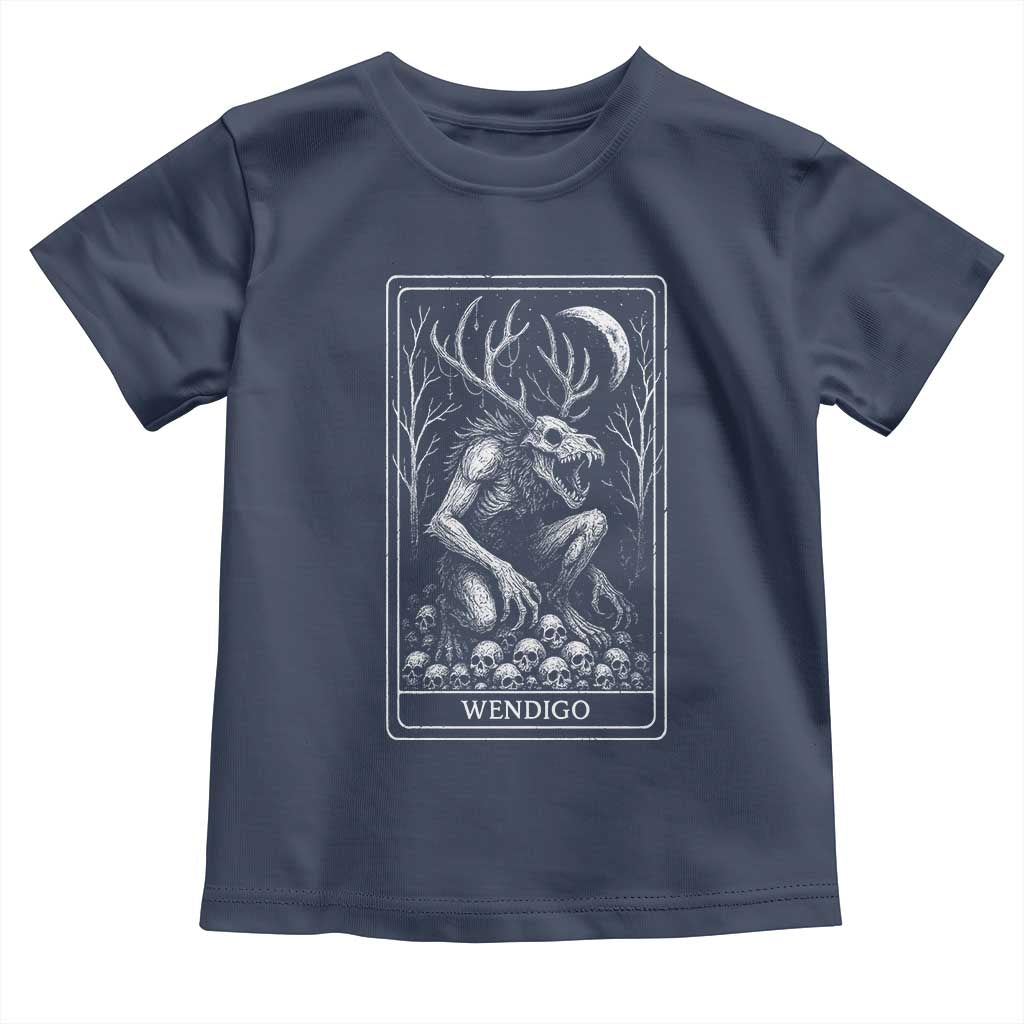 Wendigo Toddler T Shirt Tarot Card Horror Cryptid Occult Dark Fantasy TS10 Navy Print Your Wear