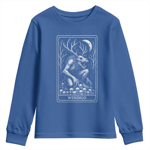 Wendigo Youth Sweatshirt Tarot Card Horror Cryptid Occult Dark Fantasy TS10 Royal Blue Print Your Wear