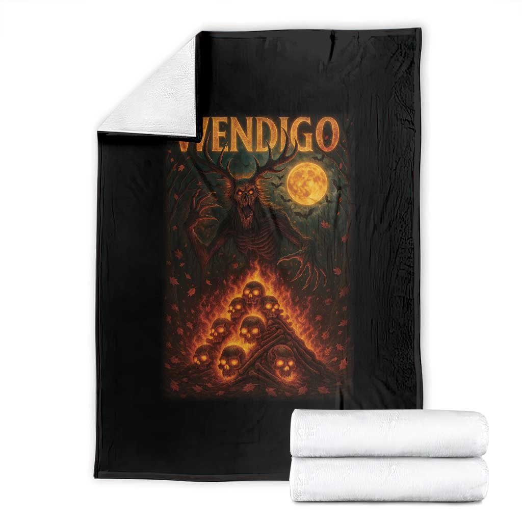 Wendigo Throw Blanket Halloween Cryptid Horror Mythical Creature TS10 Black Print Your Wear