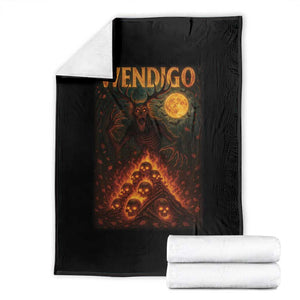 Wendigo Throw Blanket Halloween Cryptid Horror Mythical Creature TS10 Black Print Your Wear