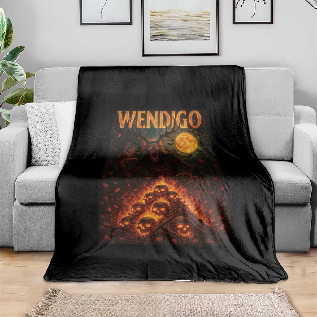 Wendigo Throw Blanket Halloween Cryptid Horror Mythical Creature TS10 Print Your Wear
