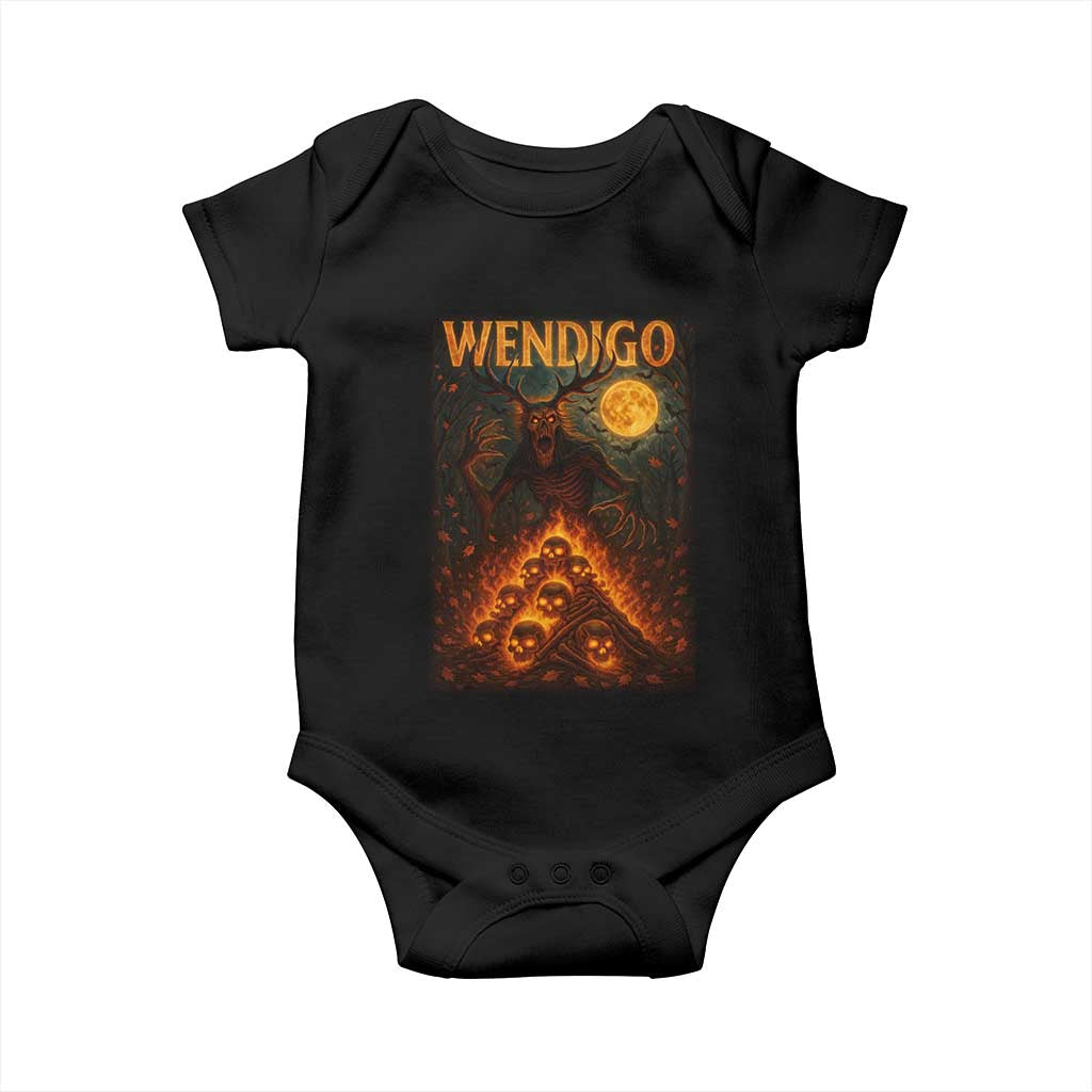 Wendigo Baby Onesie Halloween Cryptid Horror Mythical Creature TS10 Black Print Your Wear