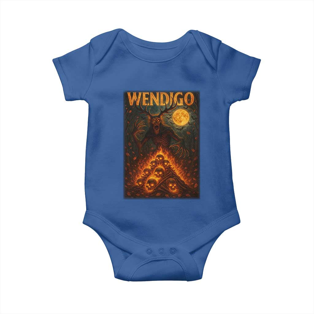 Wendigo Baby Onesie Halloween Cryptid Horror Mythical Creature TS10 Royal Blue Print Your Wear