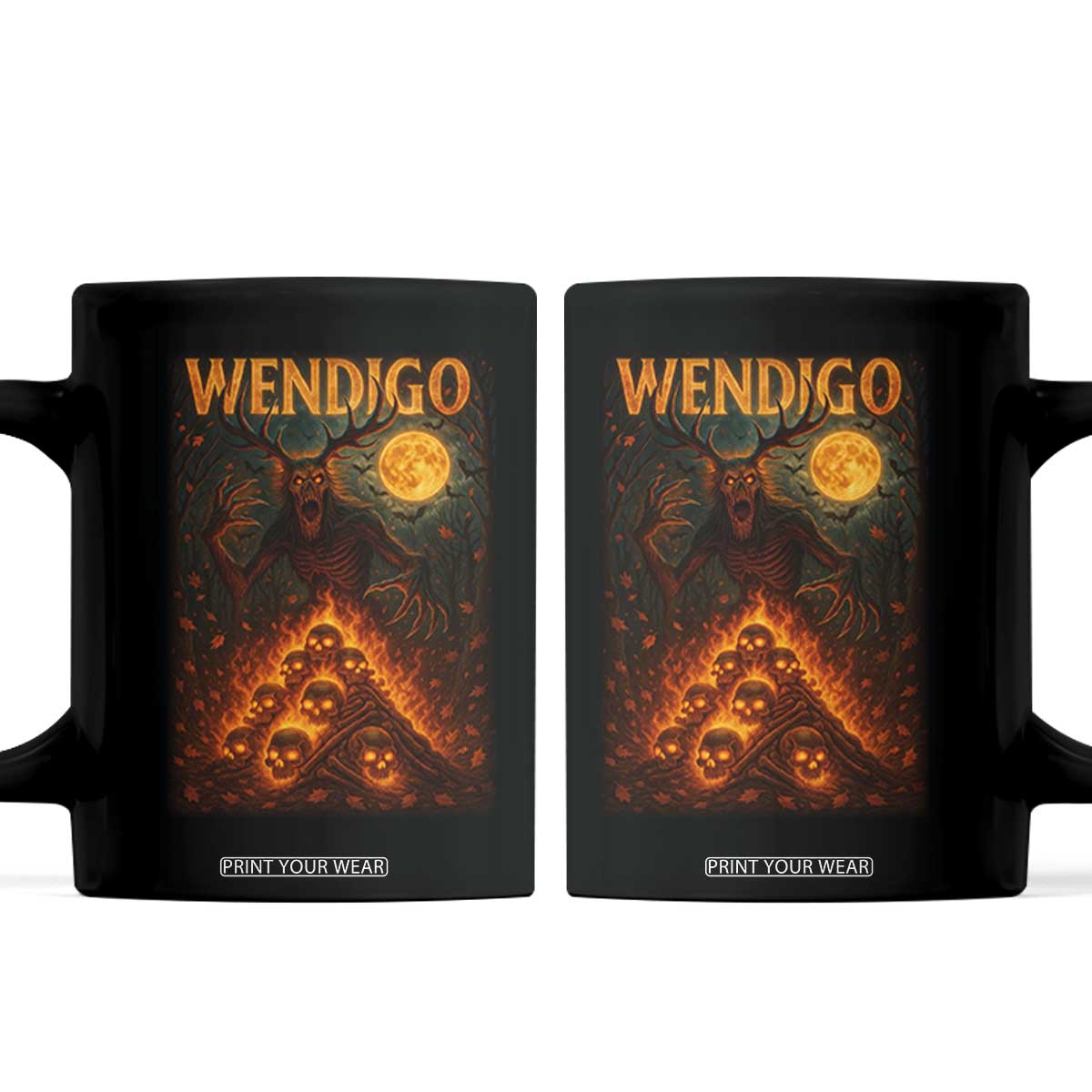 Wendigo Coffee Mug Halloween Cryptid Horror Mythical Creature TS10 Black Print Your Wear