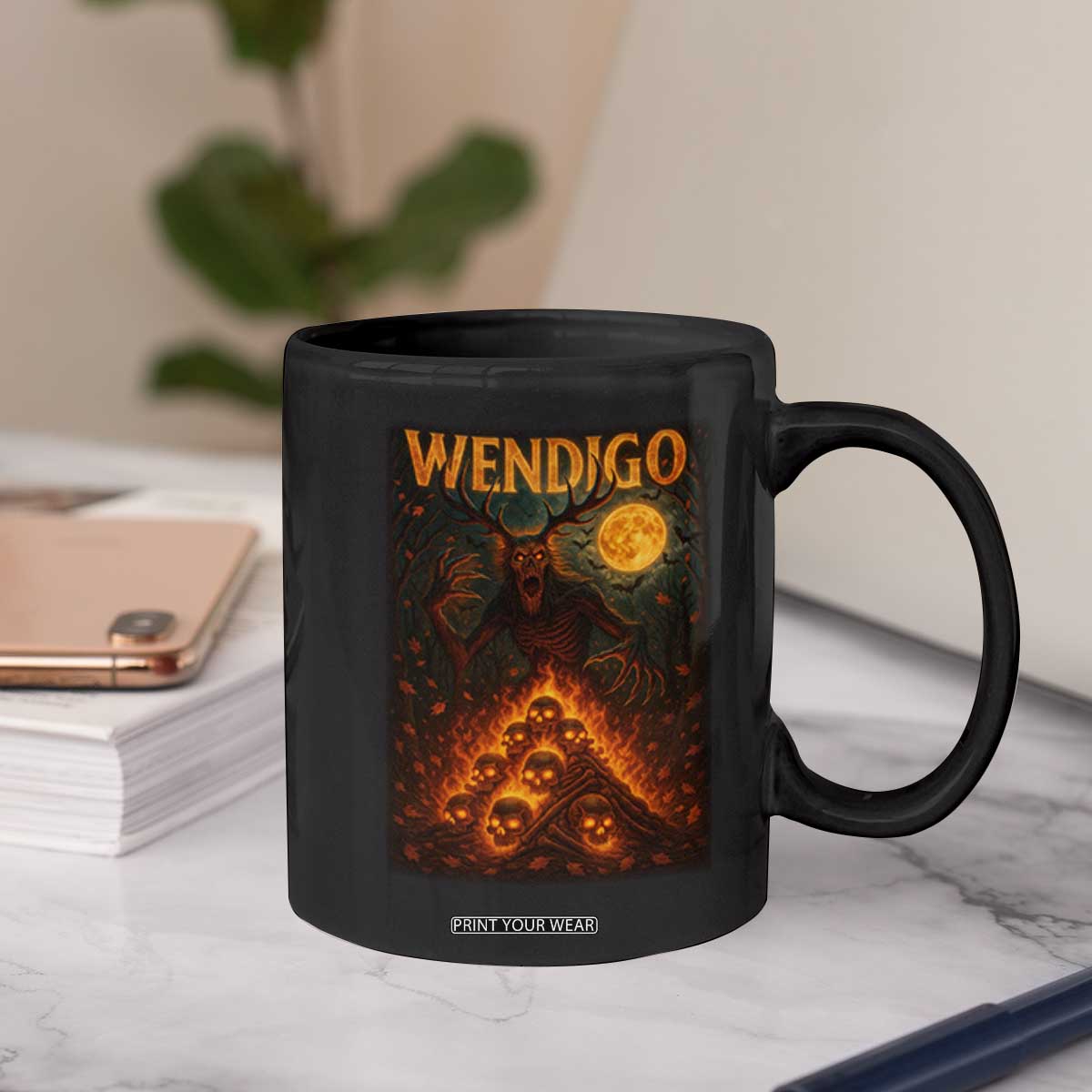 Wendigo Coffee Mug Halloween Cryptid Horror Mythical Creature TS10 Print Your Wear