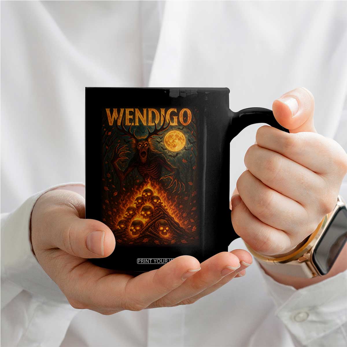 Wendigo Coffee Mug Halloween Cryptid Horror Mythical Creature TS10 Print Your Wear