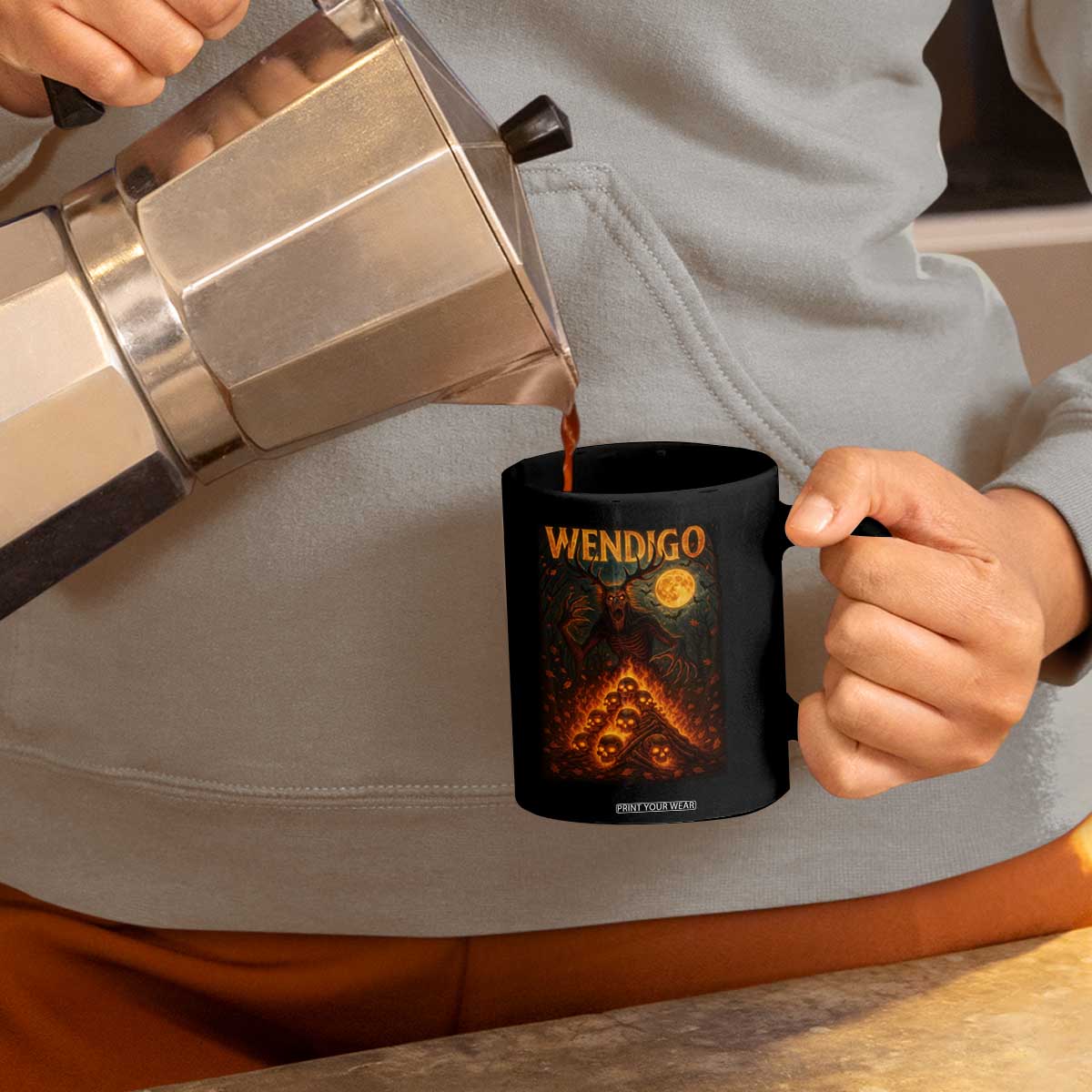 Wendigo Coffee Mug Halloween Cryptid Horror Mythical Creature TS10 Print Your Wear
